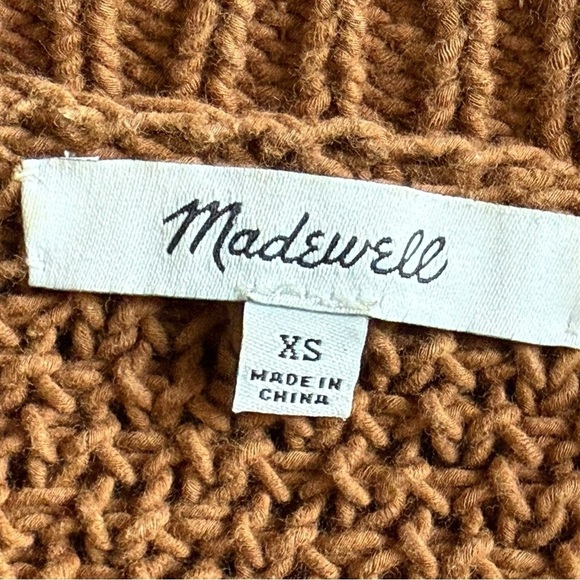 Madewell French Quarter Pullover Sweater Open Knit Crochet Style Size XS Brown - Picture 4 of 8
